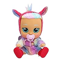 Cry Babies Dressy Fantasy Hannah - 12'' Baby Doll | Metallic Rainbow Dress with Pastel Fuzzy Pegasus Themed Jacket, Multicolor