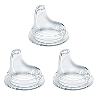 Replacement Silicone Spout for NUK Active and Learner Cups, Clear, Pack of 3