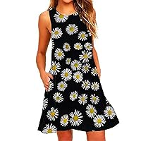 Suit Dress for Women,Women Dress Sleeveless Floral Print Suspender Casual Suspender Dress House Dresses for WOM