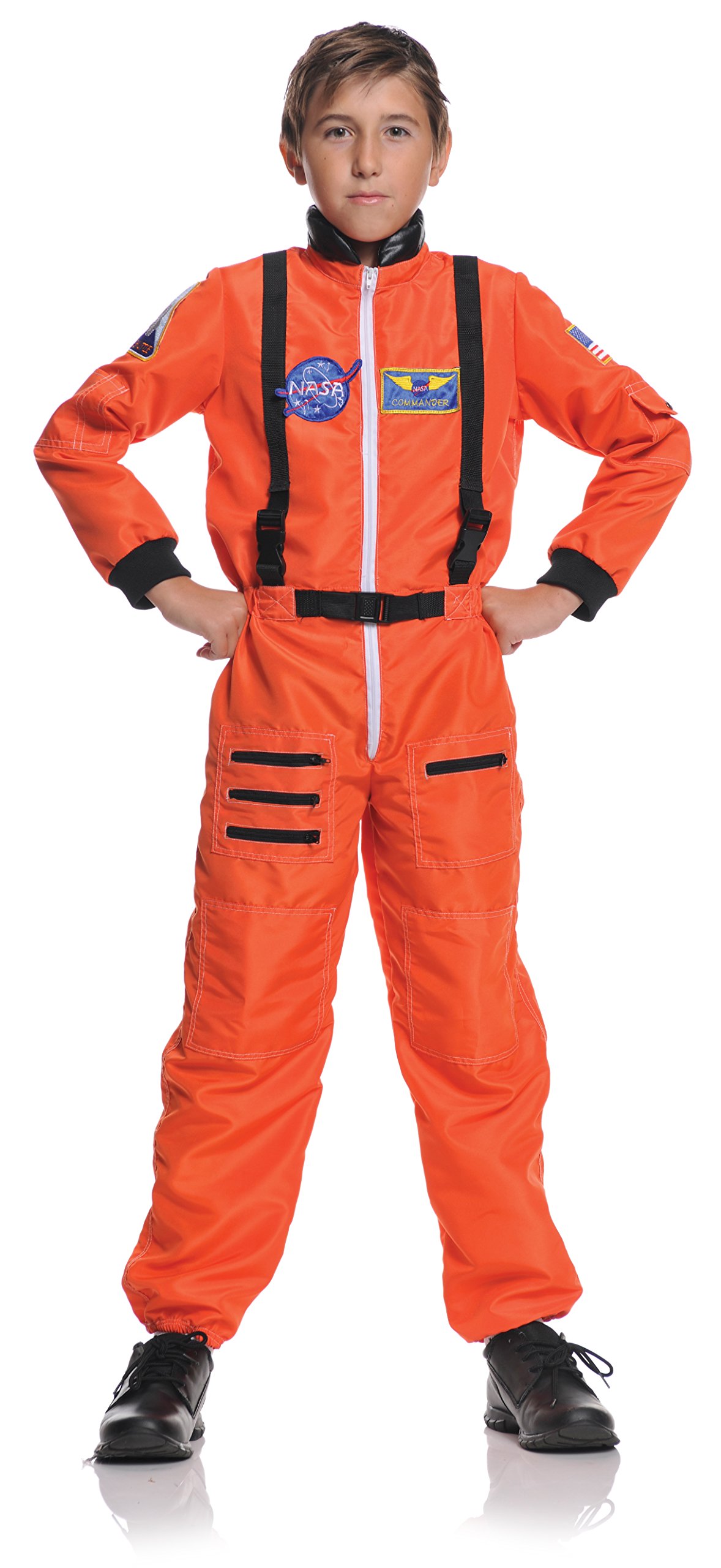 Underwraps Children's Astronaut Costume - Orange, Large (10-12)