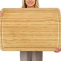 76 cm Extra Large Bamboo Cutting Board for Kitchen, 30 x 20 Inch Large Wooden Cutting Boards with Juice Groove, Thick Butcher Block Cutting Board for Meat Vegetables, Large Charcuterie Board