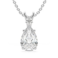 Island Girl Pendant 4.00CT, Pear Brilliant Cut, Colorless Moissanite Stone, 925 Sterling Silver, Pendants for Women Daily Wear, Great for Gift Or As You Want