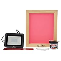 Speedball Speed Screens Screen Printing Kit, Includes Ink, Squeegee, Frame, UV Exposure Light