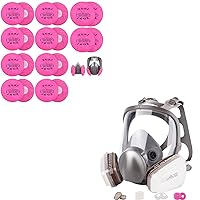 20PCS (10Pack) 2091 Particulate Filter Plus Full Face Respirator Mask with 2097 and 6001 Filters for Painting, Polishing, Welding, Staining, Cutting