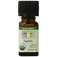 Aura Cacia Organic Cypress Essential Oil | GC/MS Tested for Purity | 7.4ml (0.25 fl. oz.)
