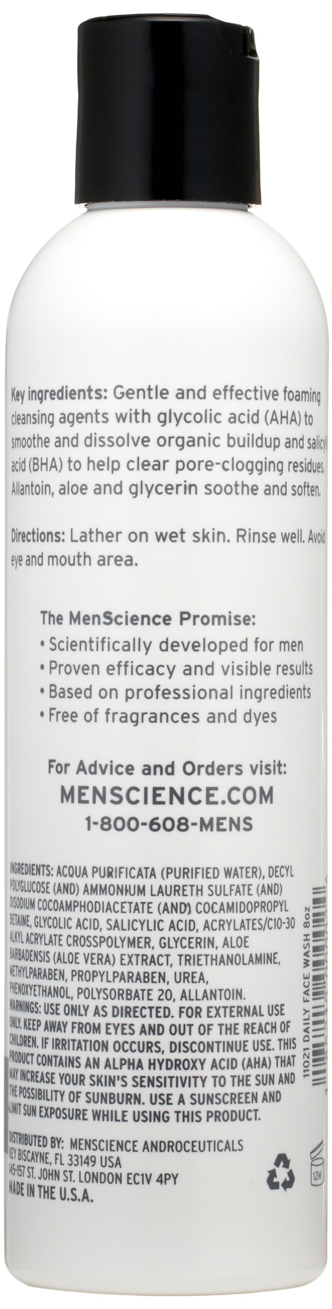 MenScience Androceuticals Daily Face Wash, 8 Fl Oz