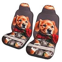 Gentleman-Like Dog Car seat Covers Front seat Protectors Washable and Breathable Cloth car Seats Suitable for Most Cars