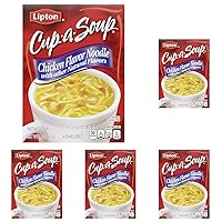 Lipton Cup-a-Soup Instant Soup For a Warm Cup of Soup Chicken Noodle Soup Made With Real Chicken Broth Flavor 1.8 oz 4 Servings (Pack of 5)