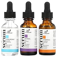 artnaturals Anti-Aging-Set with Vitamin-C Retinol and Hyaluronic-Acid - (3 x 1 Fl Oz / 30ml) Serum for Anti Wrinkle and Dark Circle Remover â€“ All Natural and Moisturizing,1 Fl Oz (Pack of 3)