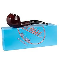 Rossi Rubino Antico Tobacco Pipe by Savinelli - Italian Hand Crafted Briar Pipe, Deep Red Hand Brushed Stain With Polished Finish, Rich Wood Grain Gentleman's Pipe With Vintage Feel (8673)