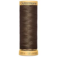 Gutermann Natural Cotton Thread 110 Yards-Brown