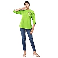 Vihaan Impex Green Women's Top for Partywear hand made embriodery Tunic for Women