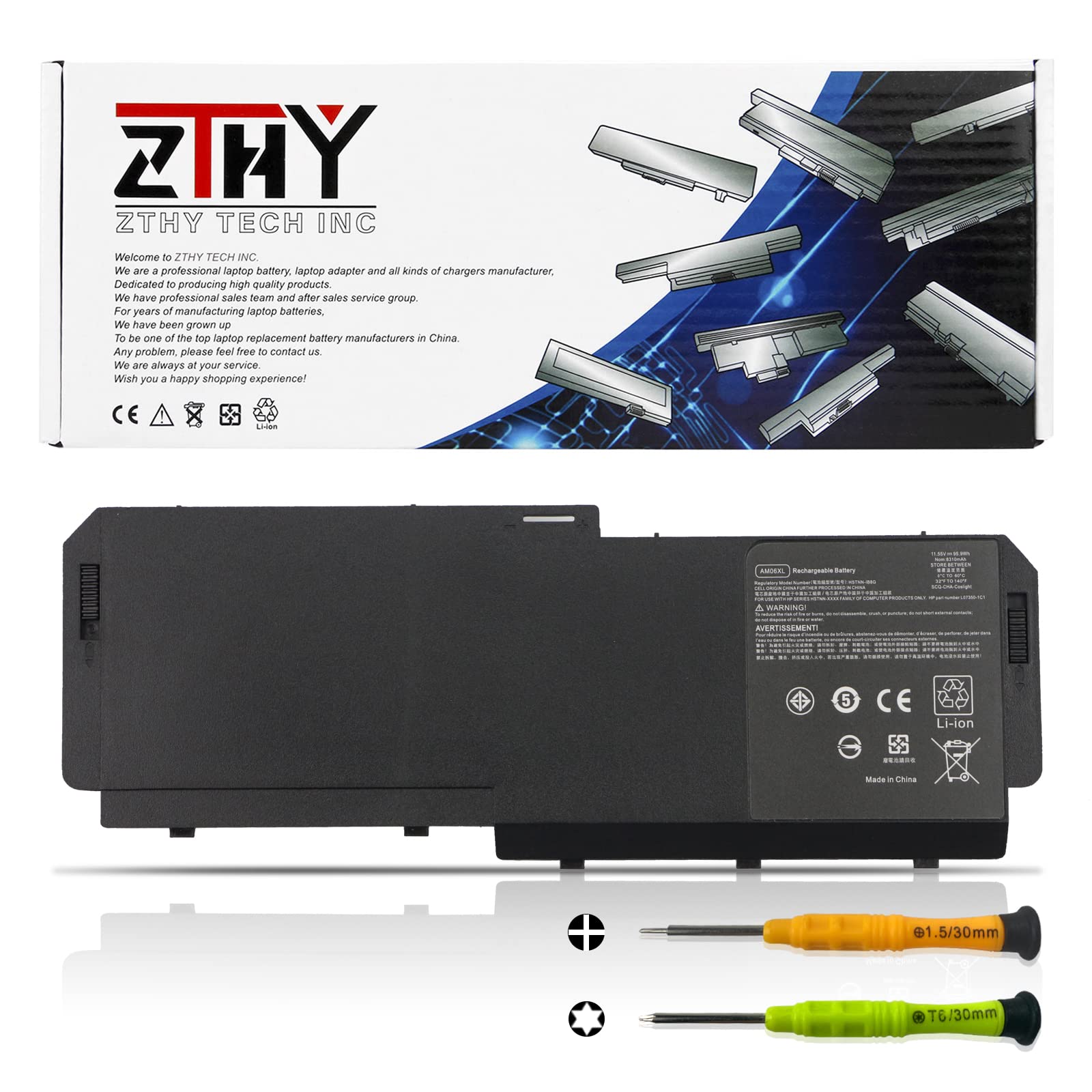 ZTHY AM06XL Laptop Battery Replacement for HP ZBook 17 G5 G6 Series Notebook AM06095XL AM06XL HSN-Q12C L07044-855 L07350-1C1 HSTNN-IB8G 11.55V 95.9...