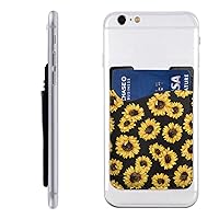 Sunflower Phone Card Holder, Stick On ID Credit Card Wallet Phone Case Pouch Sleeve Pocket for iPhone, Android and All Smartphones