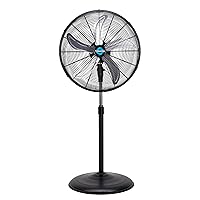 Tornado - 20 Inch High Velocity Metal Oscillating Pedestal Fan - Commercial, Industrial Use - 3 Speed - 5000 CFM – 1/6 HP – 6.6 FT Cord - UL Safety Listed (20 Inch Oscillating)