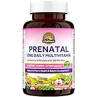 Prenatal Vitamin, with Omega-3 DHA, Folate, Iron, VIT C, D3, Calcium, Zinc, Choline, Supplement for Before, During & After Pregnancy, Supports Baby’s Healthy Growth and Brain Development, 30 Softgels