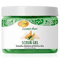 Exfoliating Scrub Pumice Gel, Cucumber Melon, 16 oz - Manicure, Pedicure and Body Exfoliator Infused with Hyaluronic Acid, Amino Acids, Panthenol and Comfrey Extract