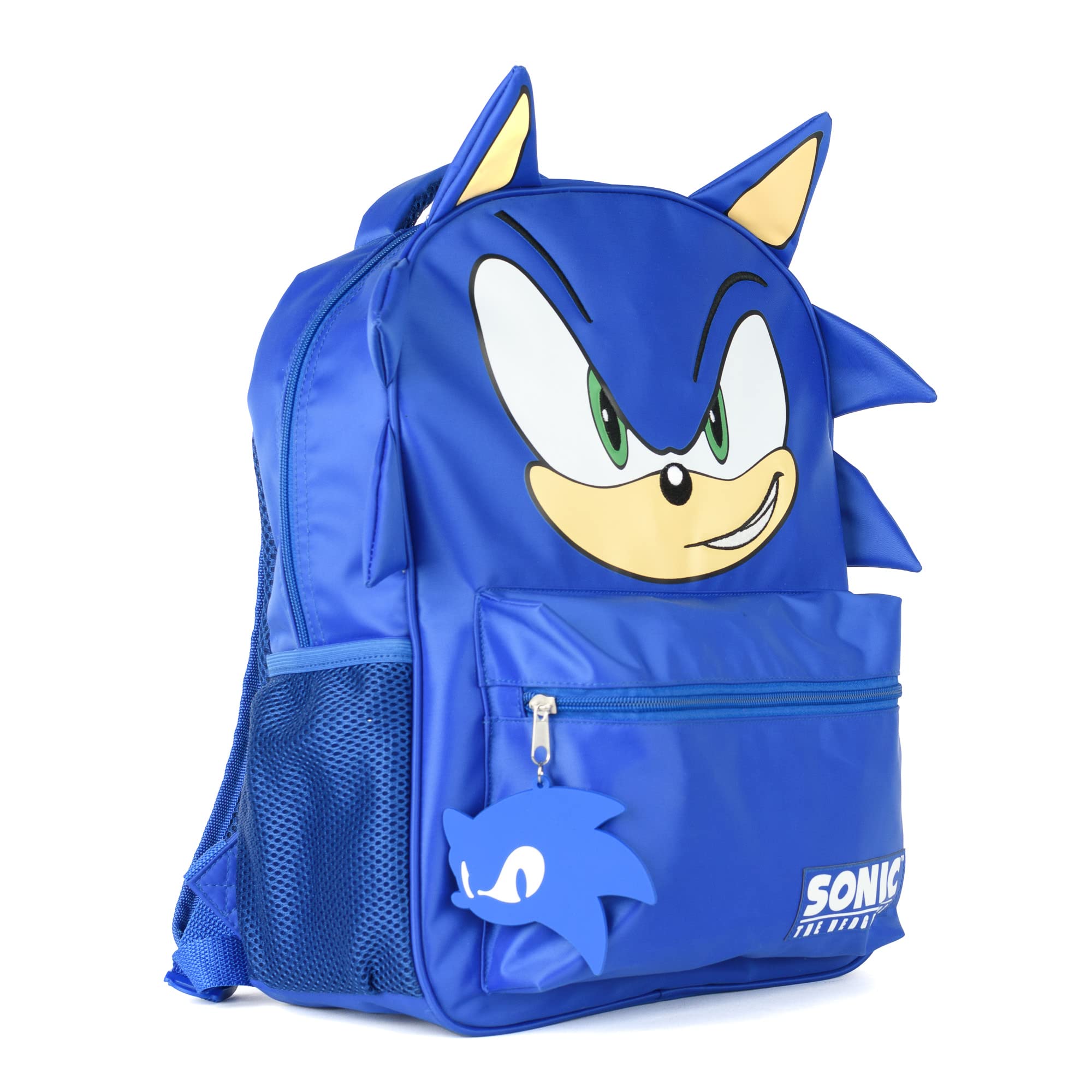 AI ACCESSORY INNOVATIONS Sonic Backpack for Boys & Girls, Bookbag with Adjustable Shoulder Straps & Padded Back,16 Inch Schoolbag with 3D Features
