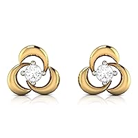 Jewels 14k Gold 0.23 Carat (I-J Color, S12-I1 Clarity) Round Shape Brilliant Cut Natural Diamond Stud Earrings for Women & Girls