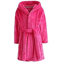 Kids Hooded Bathrobe Girls Soft Plush Hooded Flannel Pajamas Sleepwear Boys Spa Robe