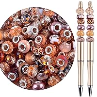 Large Hole Beads for Bracelet Jewelry Making,100pcs 15mm European Beads for Pens,Spacer Charm Lampwork Murano Glass Crystal Beads for Crafts Stakes Decoration