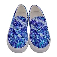 CowCow Women's Stylish Printed Shoes Watercolor Starry Night Sky Moon Stars Space Galaxy Canvas Slip Ons, US5-US10.5