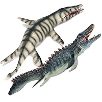 Gemini&Genius Dinosaur Toys Mosasaurus and Kronosaurus Sea Animal Toys with Moveable Jaw, Shark Toys, Perfect for Kids Display Gifts, Cake Coppers, Swimming or Bath Toys