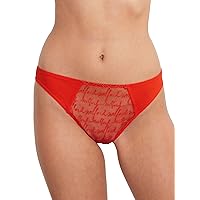 Wolford Logo Obsessed Thong L, Red Glow