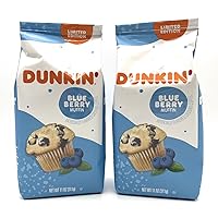 Blueberry Muffin Flavored Medium Roast Dunkin Ground Coffee – 11 oz (Pack of 2)