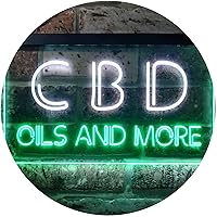 CBD Open Wall Décor Dual Color LED Neon Sign White & Green 16 x 12 Inches st6s43-i1091-wg