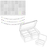 Mathtoxyz 1400 Pieces Letter Beads Kit (Black) and 7Pcs Small Bead Organizers and Storage