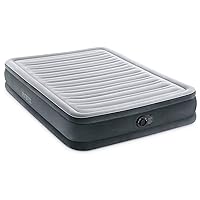 INTEX Dura-Beam Deluxe Comfort-Plush Luxury Air Mattress: Fiber-Tech Construction – Built-in Electric Pump – Dual-Layer Comfort Top – Velvety Sleeping Surface – Carry Bag Included