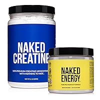 Vegan and Keto Friendly Workout Recovery Bundle: Unflavored Naked Energy and Naked Creatine