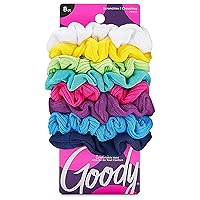 Goody Ouchless Womens Hair Scrunchie - 8 Count, Assorted Rainbow - Suitable for All Hair Types - Pain-Free Hair Accessories for Women Perfect for Long Lasting Braids, Ponytails and More
