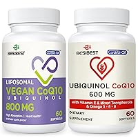 CoQ10 600mg 1PCS Bundle with 800mg Liposomal CoQ10 Ubiquinol Supplement 1PCS