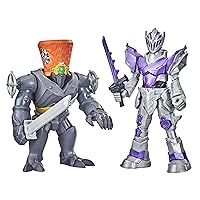 Power Rangers Dino Fury Battle Attackers 2-Pack Void Knight vs. Snageye Martial Arts Kicking Action Figure Toys Inspired by TV Ages 4 and Up