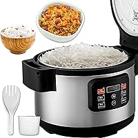 Yovtekc 13L/3.4Gal Commercial Rice Cooker, Electric Rice Cooker for 18 Cups Uncooked Rice, Stainless Steel Porridge Cooker Soup Cooker Large Rice Cooker for Restaurant Canteen Buffet, Multi Function