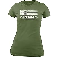 Women's Veteran Distressed American Flag T-Shirt