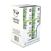 The Cheeky Panda Bamboo Facial Tissues Boxes | 12 x Tissue Boxes | Soft 3 Ply Bamboo Tissue Paper Bulk | Sustainable Tissues Cube Box