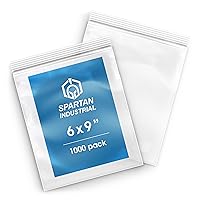 Spartan Industrial - 6” X 9” (1000 Count) 2 Mil Clear Reclosable Zip Plastic Poly Bags with Resealable Lock Seal Zipper