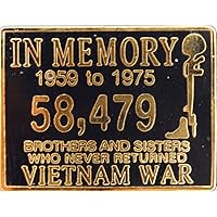EE, Inc. Vietnam In Memory Pin Military Collectibles for Men Women, Small