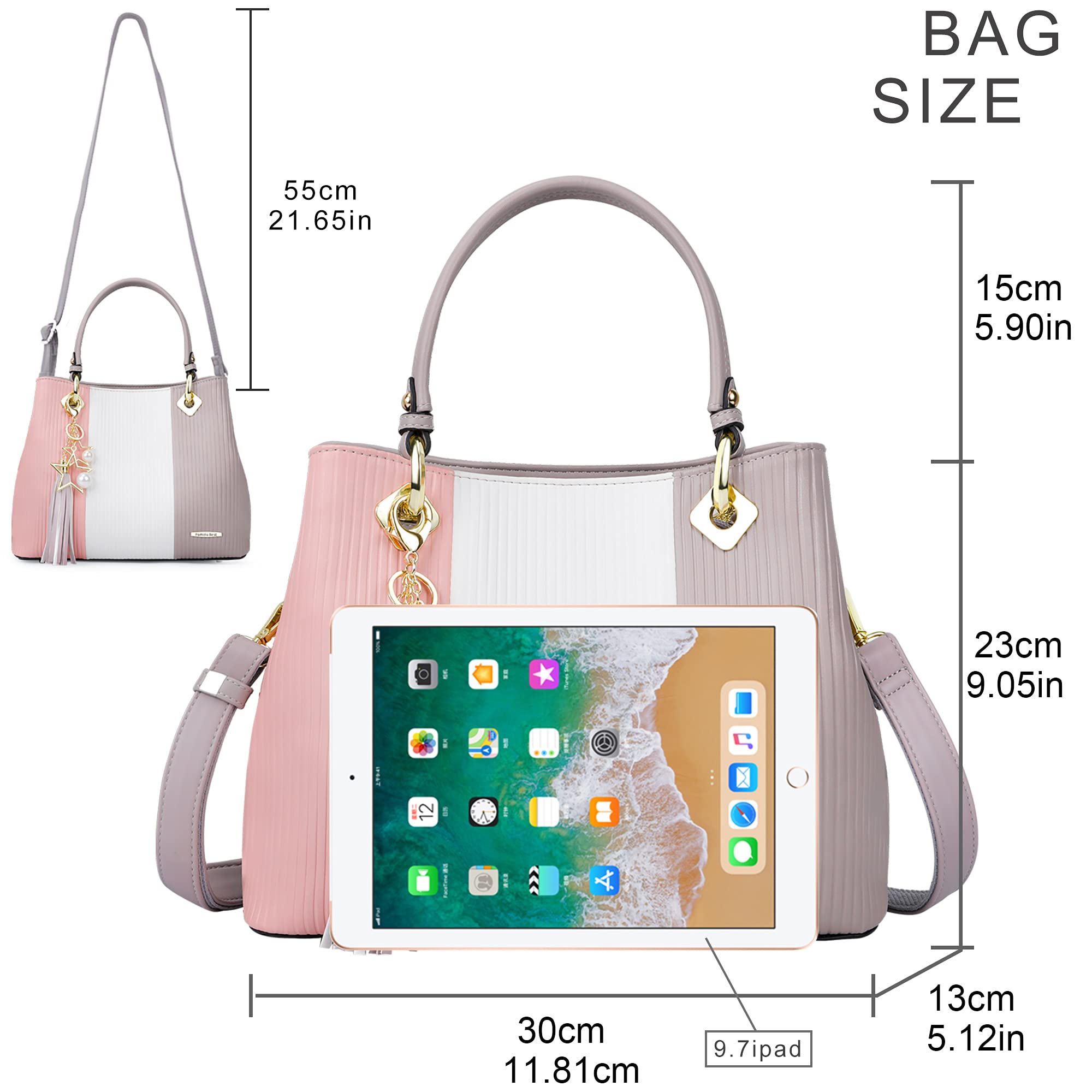Handbags for Women with Multiple Internal Pockets in Pretty Color Combination