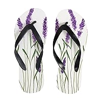 Vantaso Slim Flip Flops for Women Watercolor Lavenders Yoga Mat Thong Sandals Casual Slippers