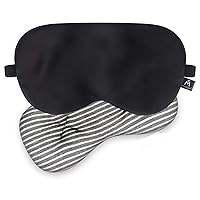 Weighted Eye Mask for Sleeping - Weighted Sleep Mask with Removable Eye Pillow, Cooling Eye Mask for Men Women Black