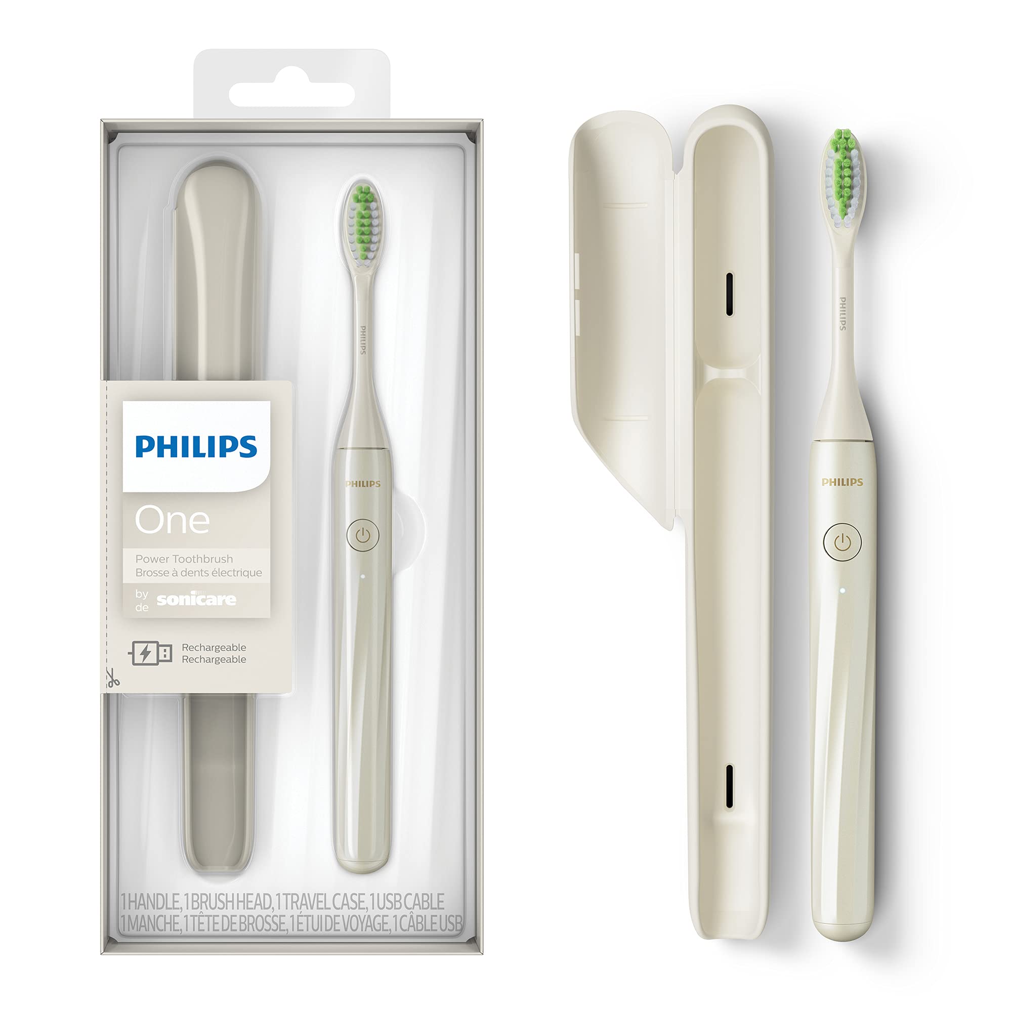 Philips Sonicare One by Sonicare Rechargeable Toothbrush, Snow, HY1200/27