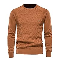 Autumn Winter Casual Basic Sweaters, Solid O-Neck Long Sleeve Knitted Pullover, Warm Sweaters for Men