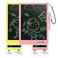 LCD Writing Tablet 2 Pack 10 Inch Colorful Drawing Pad Reusable Electronic Doodle Board Toy Gifts for 3 4 5 6 7 8 Years Toddler Boys Girls