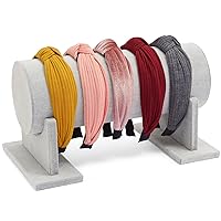 Juvale Velvet Headband Holder and Organizer Stand for Girls and Women - Storage Rack and Display for Hair Accessories (Gray)