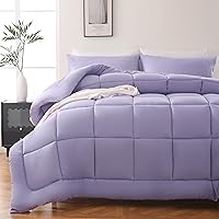 DOWNCOOL Twin Comforter Set -All Season Bedding Comforters Sets with 1 Pillow Case -2 Pieces Bed Set Down Alternative Comforter Set -Light Purple Twin Bedding Sets(64