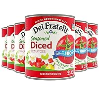 Dei Fratelli Seasoned Diced Tomatoes (28 oz. Cans, 6 pack) - Vine-Ripened – Non GMO, Gluten-Free